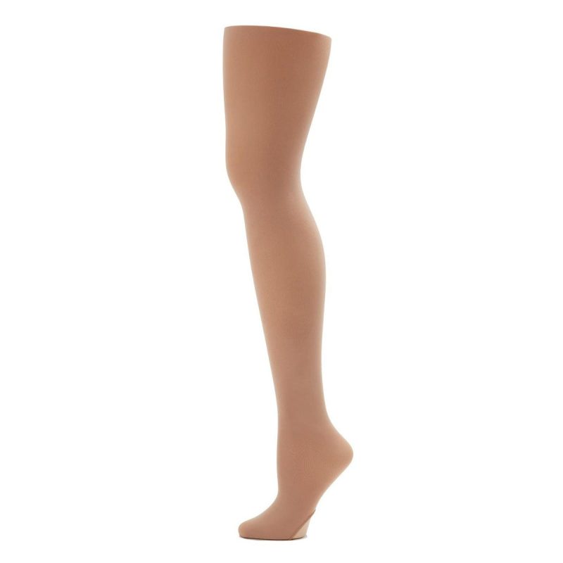 Capezio Ultra Soft Self Knit Waistband Girl's Transition Tights Light Suntan  - DanceSupplies.com