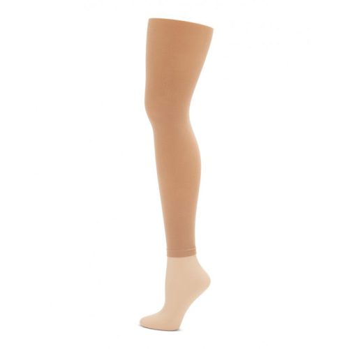 Capezio Ultra Soft Self Knit Waistband Adult Footless Tights Adult S/M Caramel - DanceSupplies.com