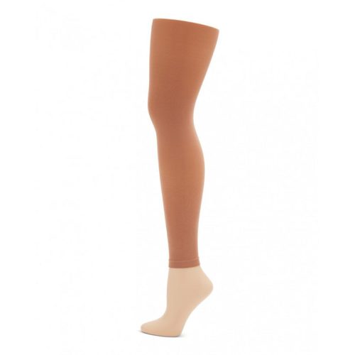 Capezio Ultra Soft Self Knit Waistband Adult Footless Tights Adult S/M Suntan - DanceSupplies.com