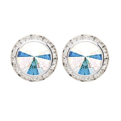 Dasha Performance Earrings (12mm/17mm) Clip-On Aurora Borealis - DanceSupplies.com