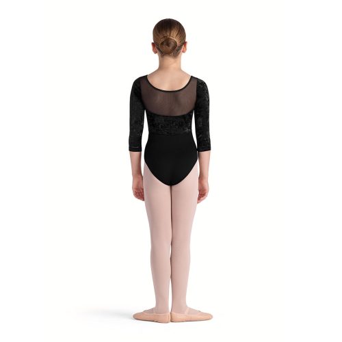 Bloch CL5246 Girls Layla 3 4 Sleeve Leotard Black 2