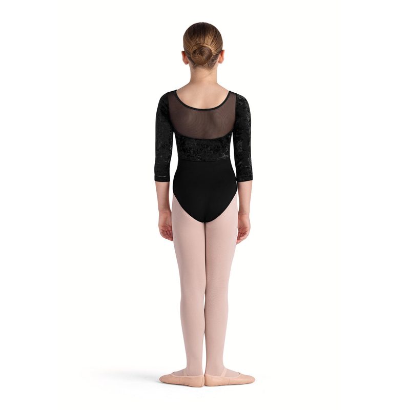 Bloch CL5246 Girls Layla 3 4 Sleeve Leotard Black 2