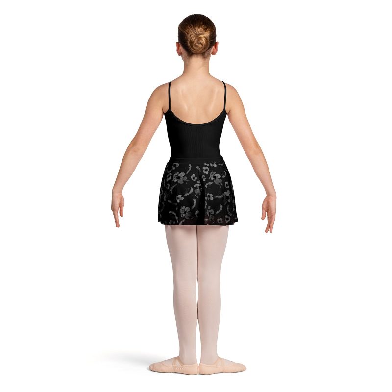 Bloch CR5211 Girls Grace Floral Mesh Skirt BLK 2