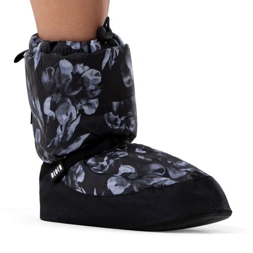 Bloch Adult Patterned Warmup Booties Adult XS Black Floral - DanceSupplies.com