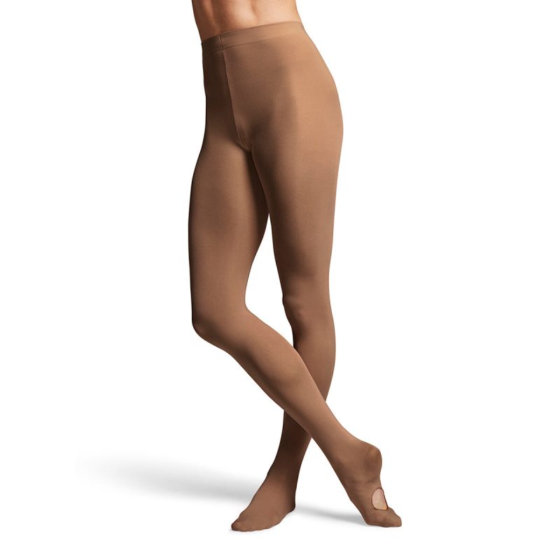 Bloch ContourSoft Adaptatoe Ladies Convertible Tights Adult P/S Coffee - DanceSupplies.com