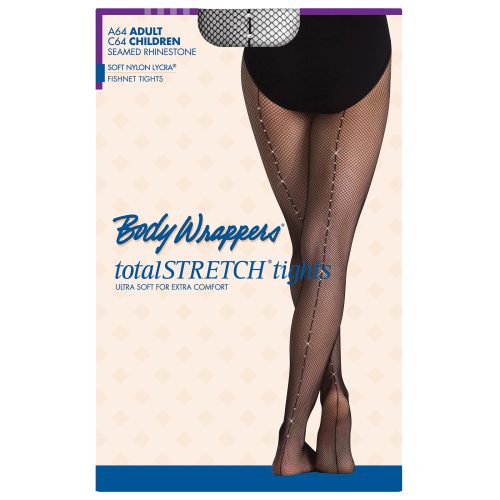 BodyWrappers A64 Backseam Fishnet Rhinestone Tights 3