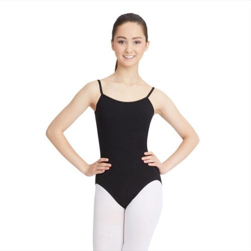 Capezio Adult Cotton Camisole Leotard w/Adjustable Straps Adult XS Black - DanceSupplies.com