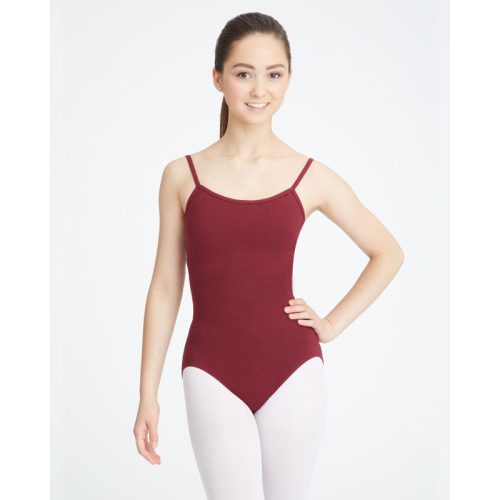 Capezio Adult Cotton Camisole Leotard w/Adjustable Straps Adult XS Burgundy - DanceSupplies.com