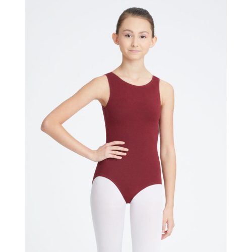 Capezio Adult High-Neck Tank Leotard Adult XS Burgundy - DanceSupplies.com