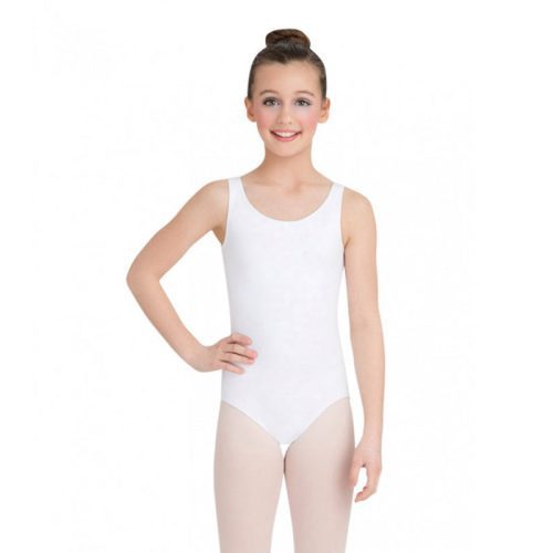 Capezio Child's High-Neck Tank Leotard Toddler White - DanceSupplies.com