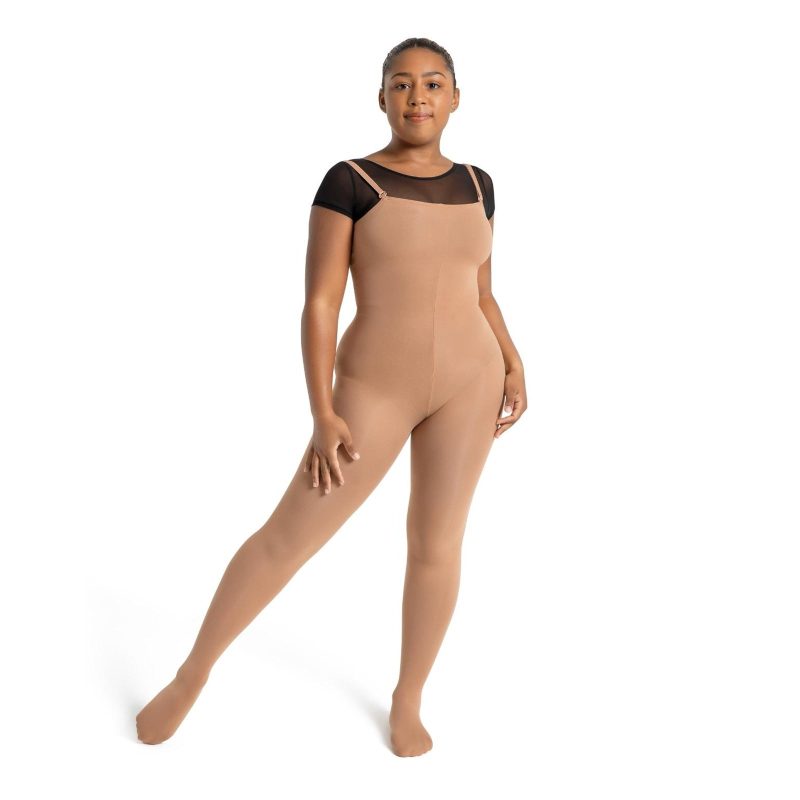 Capezio Convertible Body Tights Adult S/M Suntan - DanceSupplies.com