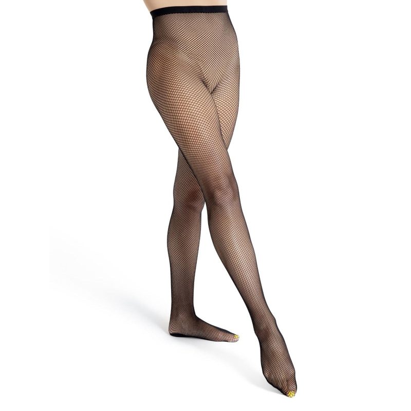 Capezio Professional Adult Fishnet Seamless Tights Adult S/M Black - DanceSupplies.com