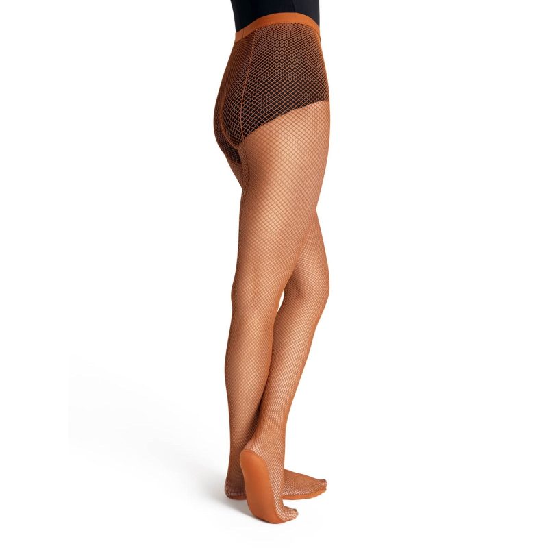 Capezio 3400 Fishnet Tights With Seams Toffee 2