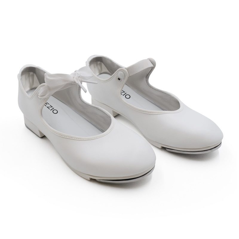 Capezio 356 Shuffle Tap Shoes WHT 2