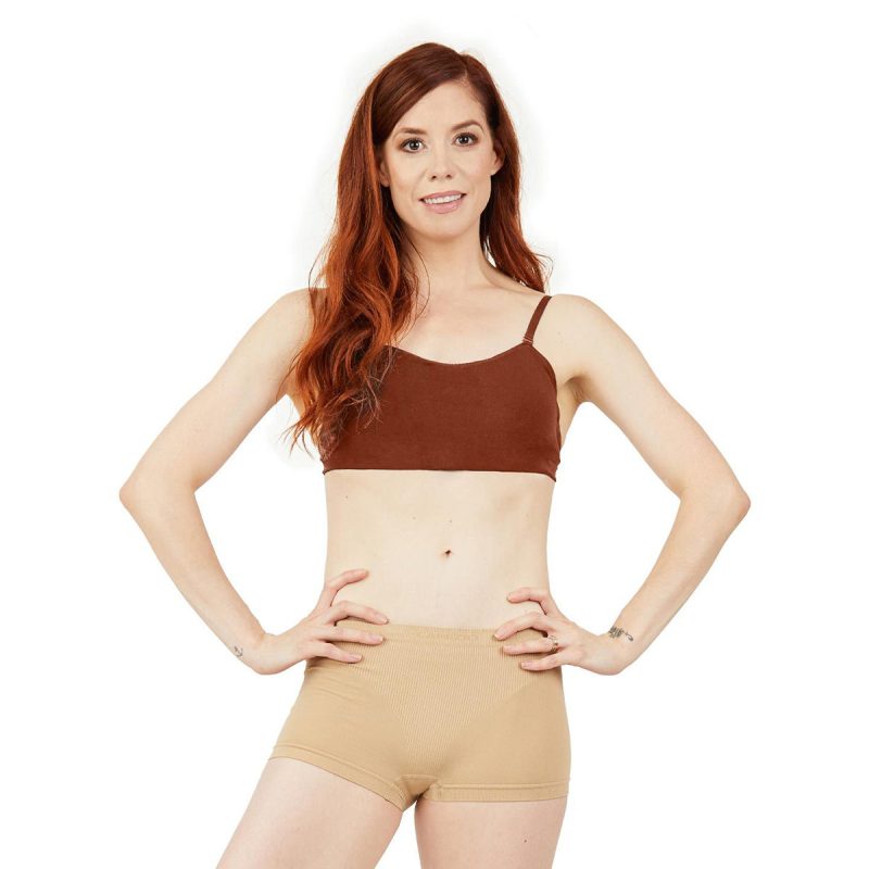 Capezio 3776W Seamless Clear Back Sweetheart Bandeau Bra Mocha