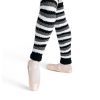 Capezio 18" Striped Pamper Legwarmers Grey Stripes  - DanceSupplies.com