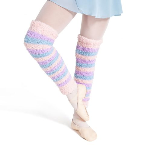 Capezio 24" Striped Pamper Legwarmers Pink Stripes  - DanceSupplies.com