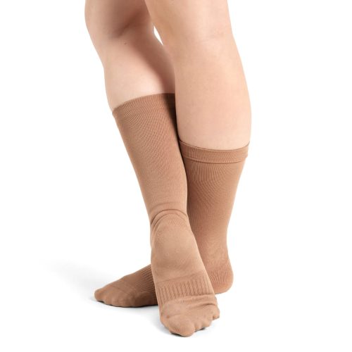 Capezio Lifeknit Calf Length Sox Adult XS Light Suntan - DanceSupplies.com