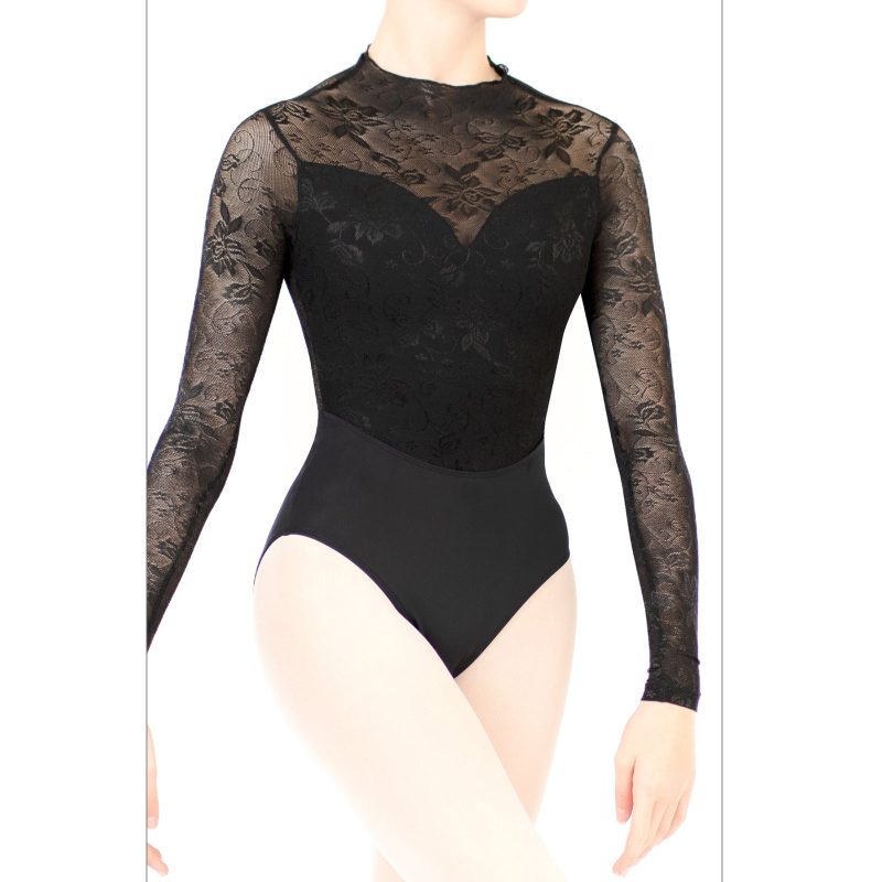 Dance De Paris L0100L Snowflake Ebony Lace Leotard 4