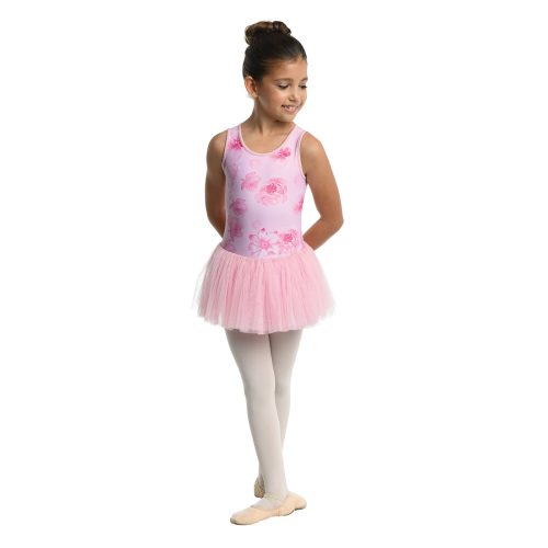 Danznmotion Ainsley Watercolor Floral Tank Tutu Dress Child 2-4 Pink - DanceSupplies.com