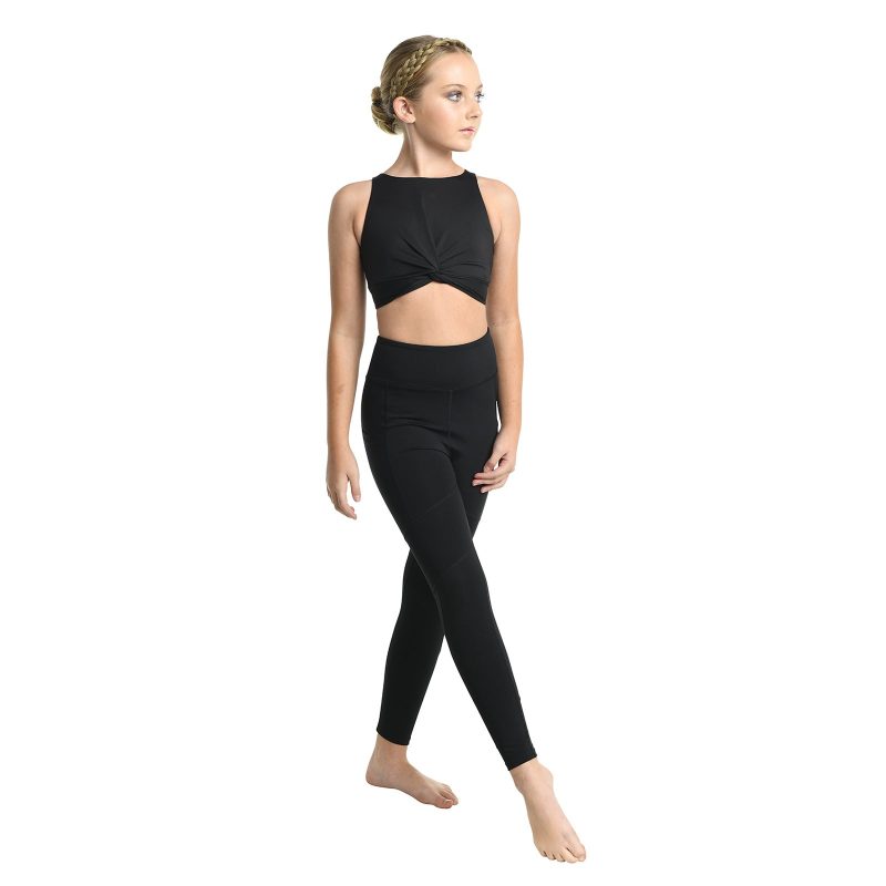 Danznmotion Child Gracelle Twisted Bra Top Child 6X-7 Black - DanceSupplies.com