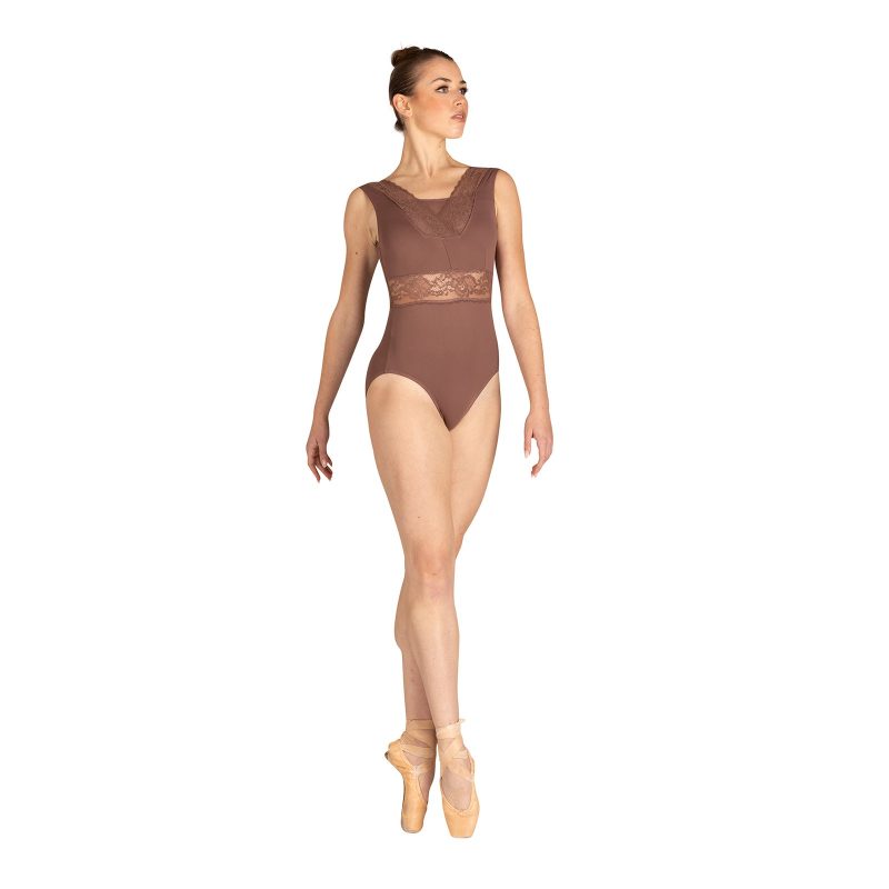 Danznmotion Adult Petra Tank Leotard Adult P Latte - DanceSupplies.com