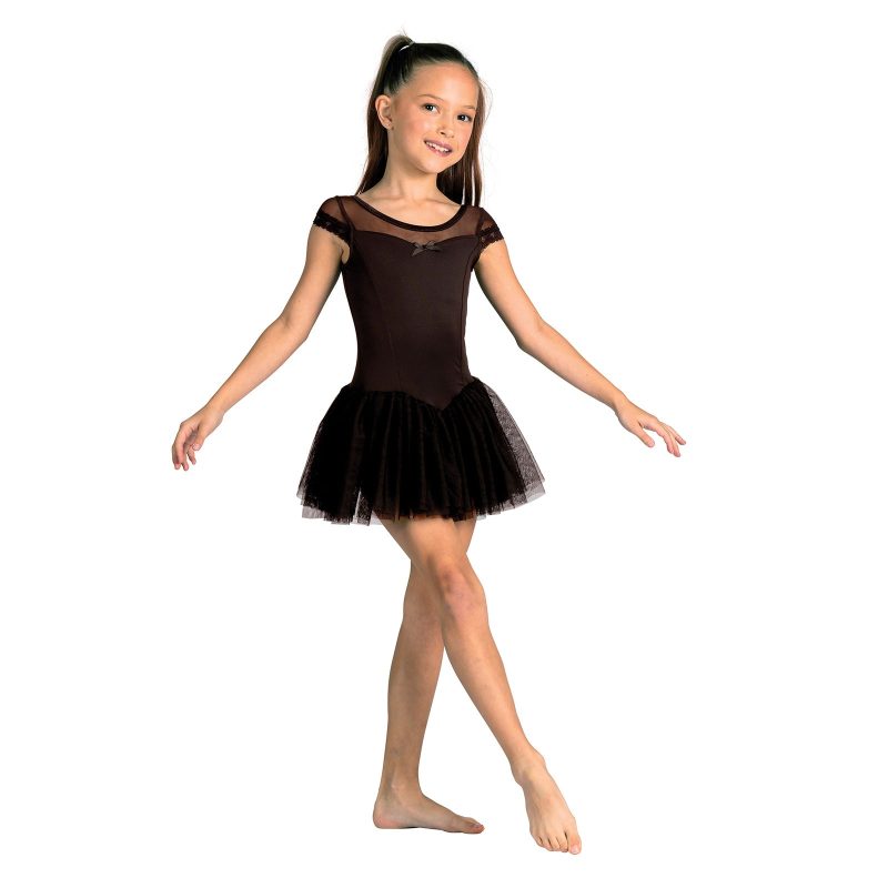 Danznmotion Sharlett Cap Sleeve Dress Child 2-4 Black - DanceSupplies.com