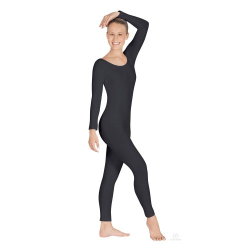 Eurotard Adult Long Sleeve Unitard Adult S Black - DanceSupplies.com