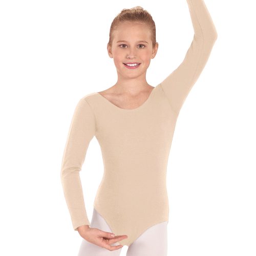 Eurotard Child's Long Sleeve Leotard Child XS Nude - DanceSupplies.com