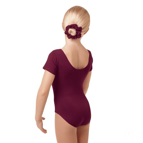 Eurotard Child's Short Sleeve Leotard Child XS Burgundy - DanceSupplies.com