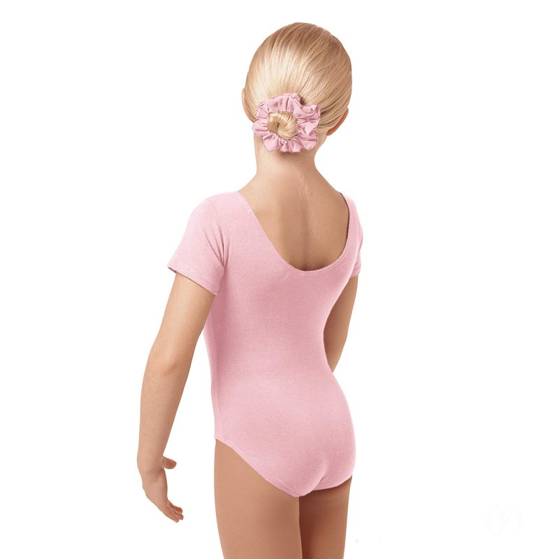 Eurotard Child's Short Sleeve Leotard Child XS Pink - DanceSupplies.com