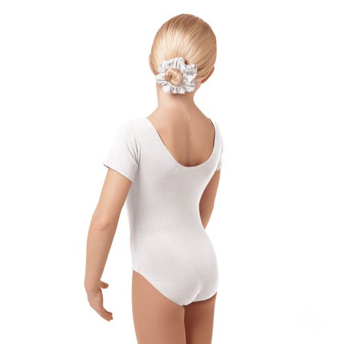 Eurotard Child's Short Sleeve Leotard Child XS White - DanceSupplies.com