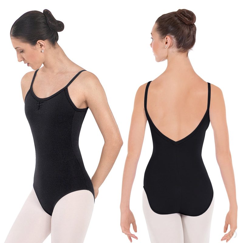 Eurotard Adult Pinch Front Camisole Leotard Adult XS Black - DanceSupplies.com