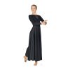 Eurotard Dress with Shining Gold Cross Applique Child S Black - DanceSupplies.com