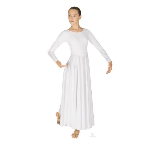 Eurotard Simplicity Liturgical Dress Adult XS White - DanceSupplies.com