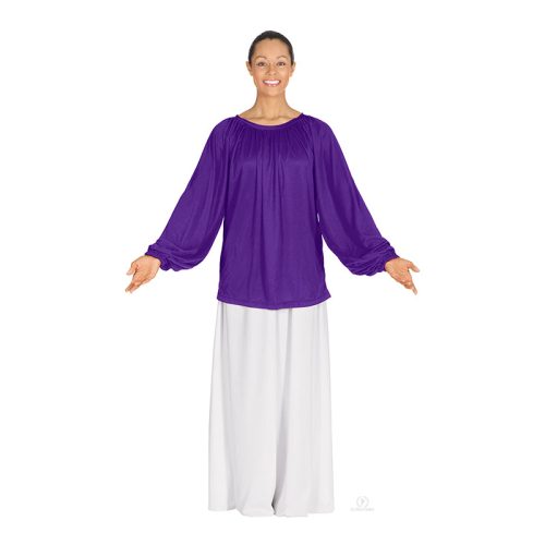 Eurotard Unisex Polyester Long Sleeve Peasant Style Top Child S Purple - DanceSupplies.com