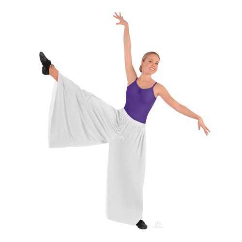 Eurotard Unisex Palazzo Pants Adult S/M White - DanceSupplies.com