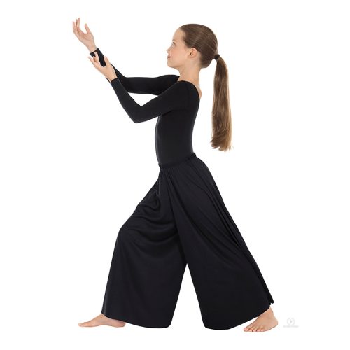 Eurotard Unisex Palazzo Pants Child S/M Black - DanceSupplies.com