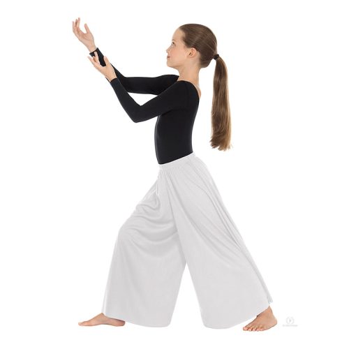 Eurotard Unisex Palazzo Pants Child S/M White - DanceSupplies.com