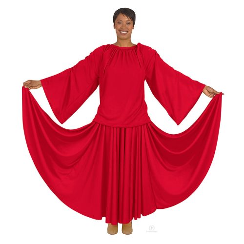 Eurotard Unisex Polyester Angel Sleeve Blouse Child S Red - DanceSupplies.com