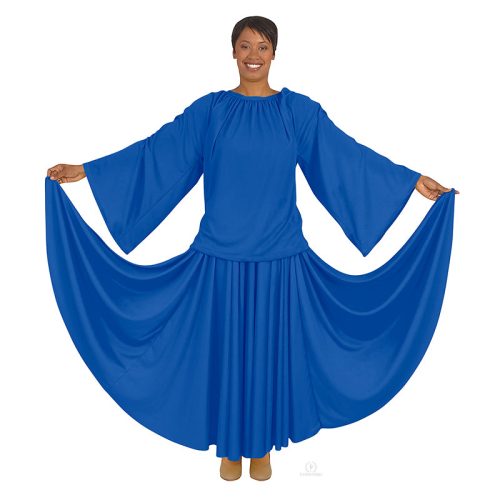 Eurotard Unisex Polyester Angel Sleeve Blouse Child S Royal - DanceSupplies.com