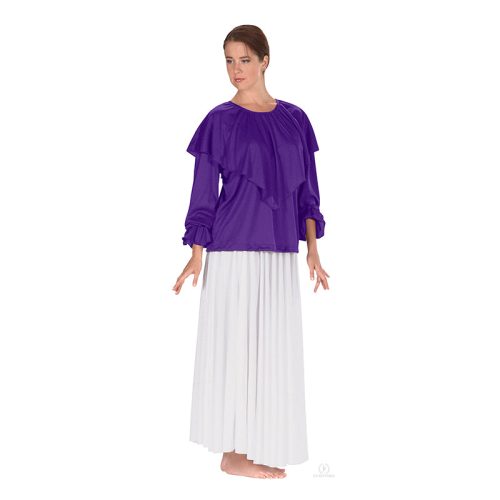 Eurotard Shawl Collar Blouse Adult S Purple - DanceSupplies.com