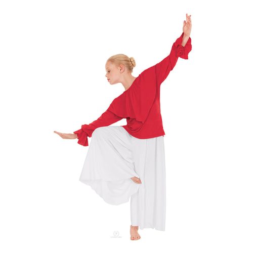 Eurotard Shawl Collar Blouse Child M Red - DanceSupplies.com