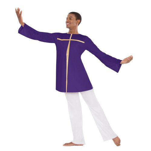 Eurotard Unisex Adult Faith Top Adult S Purple/Gold - DanceSupplies.com