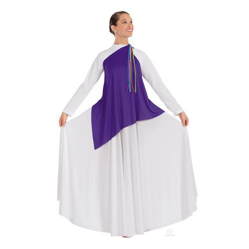 Eurotard 13844 Adult Asymmetrical Streamer Tunic Purple