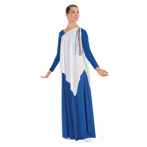 Eurotard 13844 Adult Asymmetrical Streamer Tunic White