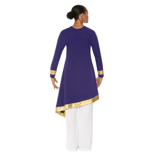 Eurotard Adult High Favor Angled Hem Tunic Adult S/M Purple/Gold - DanceSupplies.com