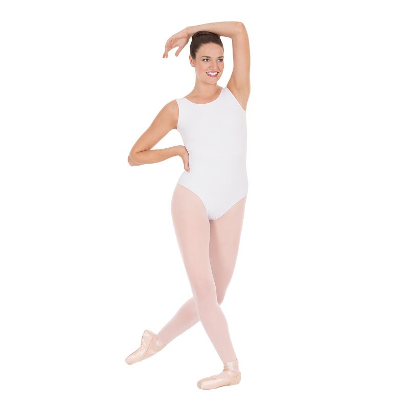 Eurotard Adult Microfiber Tank Leotard Adult XS White - DanceSupplies.com