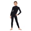 Eurotard Child's Mock Neck Long Sleeve Unitard Child M Black - DanceSupplies.com