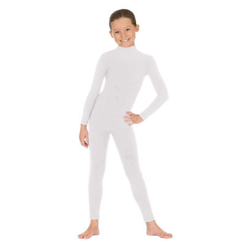 Eurotard 44132C Childs Mock Neck Long Sleeve Unitard White